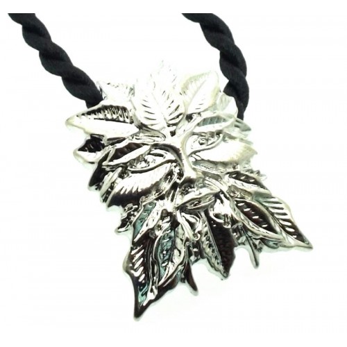 Silver Plated Green Man Pendant